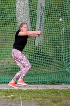 Roosa Haanpää voitti kolmen piirin aluehuipentumassa moukarin ja kuulan hopeaa. Kuva: Ilmari Verho